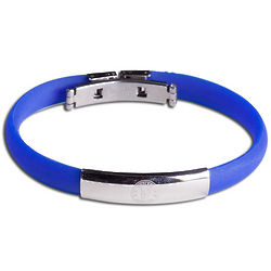 Chelsea Crest Stainless Steel and Rubber Bracelet