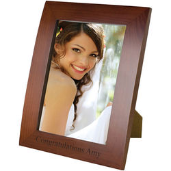 Personalized Sleek Walnut Finish Wood Photo Frame