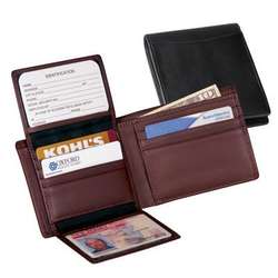 Personalized Nappa Leather Bi-Fold Wallet with 2 ID Windows