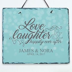 Personalized Love & Laughter Wedding Wall Slate