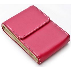 Pink Leatherette Business Card Holder