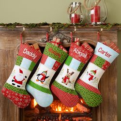 Personalized Festive Friend Patchwork Christmas Stocking