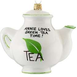 Personalized Green Tea Teapot Ornament