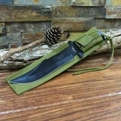Personalized Camping Knife with Green Paracord