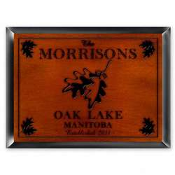 Personalized White Oak Leaves Cabin Sign