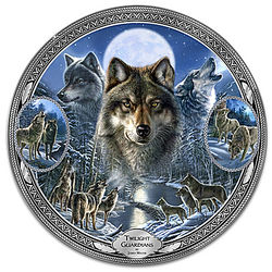 Twilight Guardians Heirloom Porcelain 12" Wolf Plate