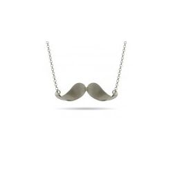 Sterling Silver Mustache Necklace