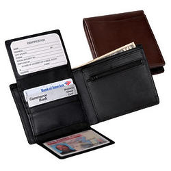 Personalized Nappa Leather Bi-fold Wallet with 2 ID Windows