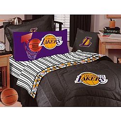 Los Angeles Lakers NBA Twin Comforter and Sheet Set Combo