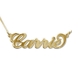 Small 18k Gold-Plated Sterling Silver Carrie Style Name Necklace