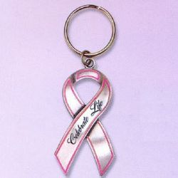 Celebrate Life Pink Ribbon Key Ring