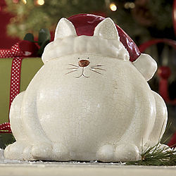 Santa Cat Figurine