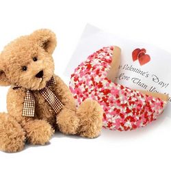 Romantic Fortune Cookie and Teddy Bear
