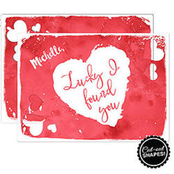 Lucky I Found You Personalized Cutout Greeting Card