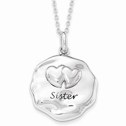 For You My Sister Antiqued Sterling Silver Necklace
