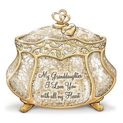 Granddaughter, I Love You Personalized Mosaic Music Box