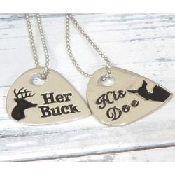 His Doe Her Buck Guitar Pick Necklaces