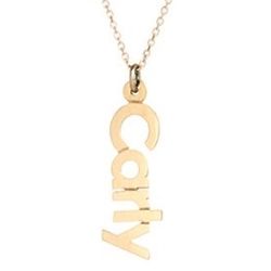 14K Gold Dangling Family Nameplate Necklace