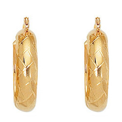 Fancy Hoop Earrings in 14K Yellow Gold