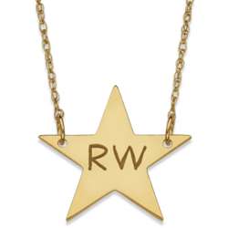 10K Yellow Gold Initial Star Necklace