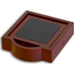 Rosewood and Leather Square Coasters