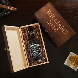Custom Engraved Wooden Gift Box for Liquor Bottles