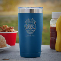 Police Badge 20 oz Personalized Tumbler for Officers