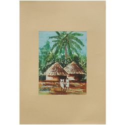 Friends Forever II Ghanaian Village Friends Signed Painting