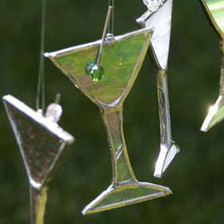 Stained Glass Martini Ornaments
