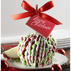 Christmas Caramel Apple with Chocolate Candies