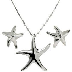 Tiffany Inspired Sterling Silver Starfish Necklace and Earrings
