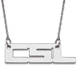 Sterling Silver Three Initial Necklace