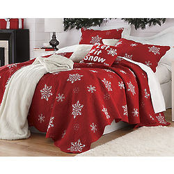 Snowflake Embroidered Cotton Quilt