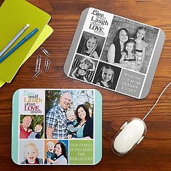 Personalized Live Laugh Love Photo Mouse Pad