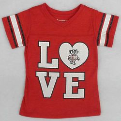 Girl's Bucky Badger Pixie Heart T-Shirt
