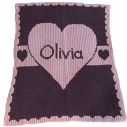 Personalized Heart with Banner Stroller Blanket