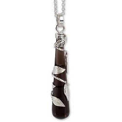Black Clematis Obsidian & Silver Pendant Necklace
