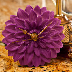 Purple Dahlia Flower Time Clock