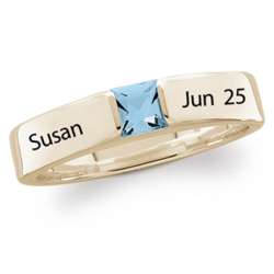 Gold Over Sterling Silver Personalized Birthstone Ring