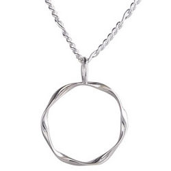 Triple Twist Sterling Silver Pendant and Chain