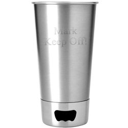 Personalized Stainless Steel Cup with Built In Opener
