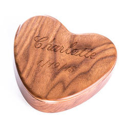 Walnut Wooden Heart Jewelry Box