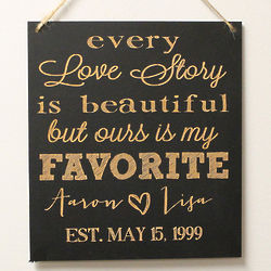 Personalized Favorite Love Story Chalkboard Wall Art