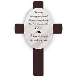 This Day Poem Oval Personalized Wedding Cross
