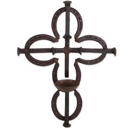Sign of the Cross Railroad Spikes and Horseshoes Wall Art