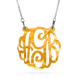 Personalized Gold Marble Acrylic Monogram Necklace