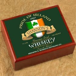 Personalized Irish Whiskey Cigar Humidor