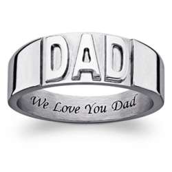 Stainless Steel Engraved Dad Ring