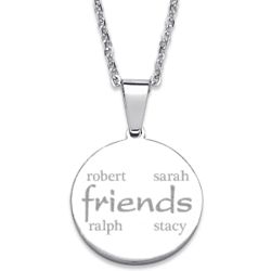 Stainless Steel Friends with Names Necklace