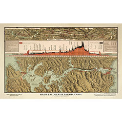 Bird's Eye View of Panama Canal Print